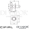 Cifial 32217CU.L 32217CU.R Cudo 3 4 Inch Wall Stop Valve Dimensions